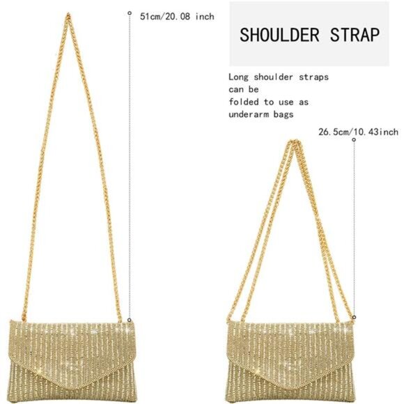 Golden Pearl Rhinestone Bow Flip Clutch Wedding Prom Cocktail Mini Bag - Picture 5 of 9